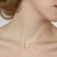 Pearl Wedding Necklace, Bridal Single Pearl Chain Necklace , Bridesmaid Simple Pearl Necklace