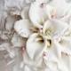 Silk Flowers White Wedding Bouquet. "Heart of Angel" Fabric Wedding Bouquet. Calla Lilies Bridal Brooch Bouquet - Ruby Blooms Weddings