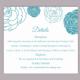 DIY Wedding Details Card Template Editable Word File Instant Download Printable Details Card Rose Blue Details Card Floral Information Cards