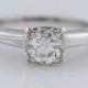 Antique Engagement Ring Art Deco .65ct Old European Cut Diamond in Vintage Platinum