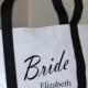 Bride Bag: Tote Bag  with Name, Bridal Shower Gift, Bachelorette Party, Engagement, Carryall, Tote Bag
