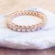 2 mm Rose Gold full eternity milgrain Bezel CZ Ring stacking ring Eternity Band Wedding Anniversary Ring gold plated CZ diamonds
