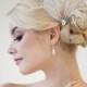 Bridal Fascinator, Wedding Head Piece, Feather Fascinator, Ivory Feather Hairclip - CALI