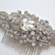 Bridal glam vintage swarovski crystal hair comb.  Rhinestone jewel wedding headpiece  SPLENDOR.