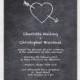 chalkboard diy wedding invitations - printable wedding invitations love heart sketch doodle high school teacher retro do it yourself crush