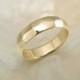 6mm organic mans wedding band -- faceted ring in 14k yellow gold, comfort fit