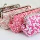 Pink Bridesmaid Clutches for Wedding Party Gift / Personalized Bridesmaid Gift / Wedding Clutches - Set of 6