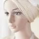 Birdcage veil, fascinator, flower headpiece, bridal mini blusher, wedding hair accessories, mini blusher "Serephine" winter bride
