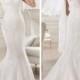 Cap Sleeves Straight Straps Neckline Mermaid Wedding Dress Featuring Applique Crystal