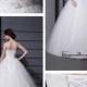 Alluring Tulle&Satin Ball gown Sweetheart Neckline Raised Waistline Wedding Dress