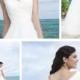Organza Asymmetrical Pleated Portrait Neckline And Bodice A-Line Wedding Gown