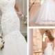 Fit and Flare Sweetheart Lace Appliques Crystal Beaded Wedding Dresses