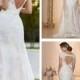 Lace Over Illusion Cap Sleeves V-neck Wedding Dresses with Keyhole Back