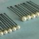 12 Ivory 6mm and 8mm Swarovski Crystal Pearl Hair Pins