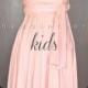 KIDS Peach Bridesmaid Dress Convertible Dress Infinity Dress Multiway Dress Wrap Dress Wedding Dress Twist Dress Flower Girl Dress