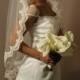 1 layer fingertip 42" Mantilla wedding veil. Mantilla lace veil - Mantilla bridal veil.
