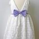 Venise Lace Dress for Toddler and Girl, ivory and lavender, Easter or Flower Girl