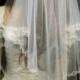 Bridal Veil - Audrey Wedding Veil with Embroidery  - Embroidered Veil-Veil with Two Layers-Lace Veil-Drop Veil