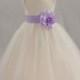 Ivory Flower Girl dress tie sash pageant petals wedding bridal children bridesmaid toddler elegant sizes 6m 9m 18m 2 3t 4 6 8 10 12 14 