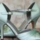 Wedding Shoes --Mint Green Peep Toe Mary Jane Wedding Shoes  -- CHOOSE YOUR COLOR