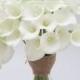 9 pcs Real Touch Calla Lilies White Bouqets for Bridal Bouquets, Wedding Centerpieces, Home Decorations, Boutonnieres, Corsage
