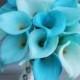 Wedding Bouquet Turquoise Calla Lilly Bouquet Bridal Bouquet Turquoise Bouquets Wedding Bouquets Bouquets  Calla Lily Wedding Bouquet