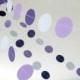 Purple, Lilac and Dark Purple 12 ft Circle Paper Garland- Wedding, Birthday, Bridal Shower, Baby Shower, Party Decorations
