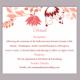 DIY Wedding Details Card Template Editable Word File Instant Download Printable Details Card Red Peach Details Card Floral Information Cards