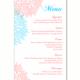 Wedding Menu Template DIY Menu Card Template Editable Text Word File Instant Download Pink Menu Floral Menu Card Blue Printable Menu 4x7inch