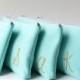 Mint and Gold Monogram Makeup Bag Set of 4, Personalized Bridesmaid Gifts in CUSTOM COLORS