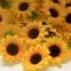 50 Yellow Mini Sunflower Artificial Silk Flower Heads 1.5" for Wedding, Parties, decor