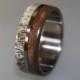 Titanium Ring, Deer Antler Ring, Antler Ring, Mens Titanium Wedding Band, Oak Wood And Antler Inlays, Wood Ring