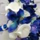 Blue orchid calla lily wedding bouquet brides bouquet