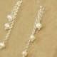 Pearl earrings bridal earrings pearl cluster earrings, pearl dangle earrings wedding, pearl tassel earrings, long pearl earrings - Hazel