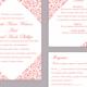 DIY Wedding Invitation Template Set Editable Word File Instant Download Printable Flower Invitation Red Wedding Invitation Floral Invitation