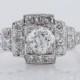 Antique Engagement Ring Art Deco .72ct Old European Cut Diamond in Platinum