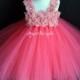 Coral Flower Girl Tutu Dress Wedding Dress Tulle Dress Birthday Party Dress Toddler Dress 1T2T3T4T5T6T7T8T9T