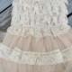 Rustic Flower Girl Lace Dress Pettidress-Rustic Flower Girl Dress-Champagne Flower Girl/Country Wedding-Shabby Chic Wedding