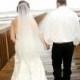 Wedding Drop Veil Cut Edge Waist Length, Bridal Veil 30X36CE