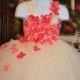 Flower Girl Dress,Special Occasion Dress, Tutu Dress, Girls Dress, Baby Dress, Toddler Dress, Wedding Tutu, Ivory Coral Dress, Infant Dress