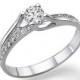 Twist Diamond Engagement Ring, 14K White Gold Ring, Diamond Ring Vintage, 0.7 TCW Diamond Ring Band, Art Deco Ring