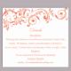 DIY Wedding Details Card Template Editable Word File Instant Download Printable Details Card Red Orange Details Card Elegant Enclosure Cards