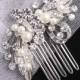 Crystal Bridal Hair Comb, Wedding Hair Accessories,Crystal Bridal Hair Piece, Bridal Hair Clip, ROSE