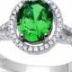 Modern Infinity Crisscross Shank Halo Solitaire Accent Wedding Engagement Ring 1.86CT Oval Cut Emerald Green Round Russian Diamond White CZ