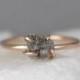 Raw Uncut Rough Diamond Solitaire Engagement Ring - 14K Rose Gold - Rough Diamond Gemstone Ring - April Birthstone - Anniversary Ring