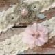 Blush pink Wedding garter / Lace garter SET / bridal  garter / vintage lace garter / toss garter / wedding garter/