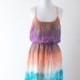 BRIGHT CHIFFON dress ~ Blue dress ~ Maxi dress ~ Summer dress ~ Chiffon dress ~ Orange dress ~ Stripe dress ~ Rainbow dress ~ Prom dress