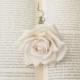 Beautiful Bridal White Rose Hair Flower or pin on Corsage Wedding Flower