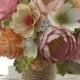 Paper Bouquet - Paper Flower Bouquet - Wedding Bouquet - Shades of Peach and Pink with Country White - Custom Made - Any Color