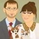 Wedding invite, with custom couple portrait. Digital file. Invitation. DIY Wedding.